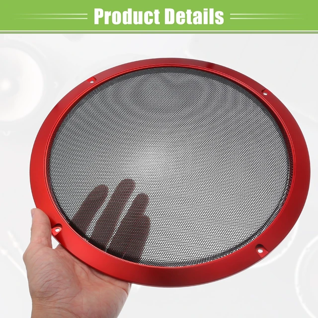 Alt view image 5 of 7 - Universal 10" Car Speaker Grills Cover Mesh Round Pack of 2 10 Inch Audio Speaker Subwoofer Guard Protector Case, with Mounting Screws, Iron, Red Black