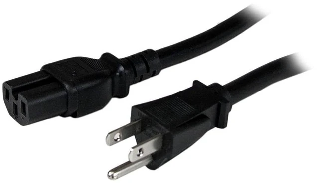 Main image of 8ft (2.4m) Heavy Duty Power Cord, NEMA 5-15P to C15 AC Power Cord, 15A 125V, 14AWG, Replacement Computer Power Cord, Monitor Power Cable, PC Power Supply Cable, UL Listed (PXT515C158)