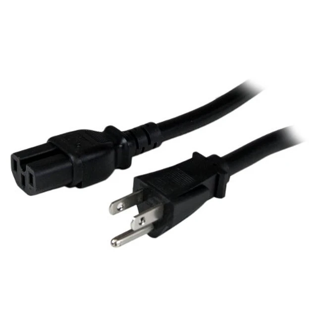 Alt view image 2 of 3 - 8ft (2.4m) Heavy Duty Power Cord, NEMA 5-15P to C15 AC Power Cord, 15A 125V, 14AWG, Replacement Computer Power Cord, Monitor Power Cable, PC Power Supply Cable, UL Listed (PXT515C158)