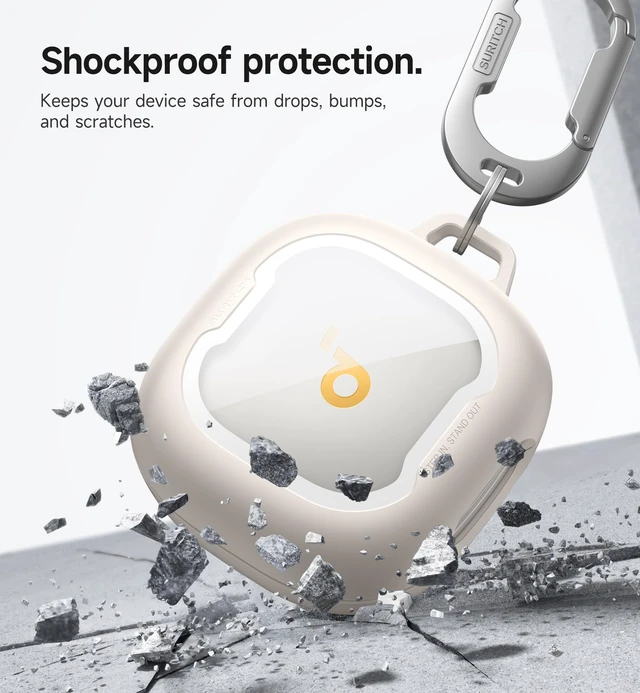 Alt view image 3 of 7 - for Soundcore Sport X20 Case Cover, Shockproof Bumper with Logo Visible Design Cases, Rugged Protective Covers for Anker Soundcore Sport X20 Earbuds with Carabiner & Cleaning Kit, White
