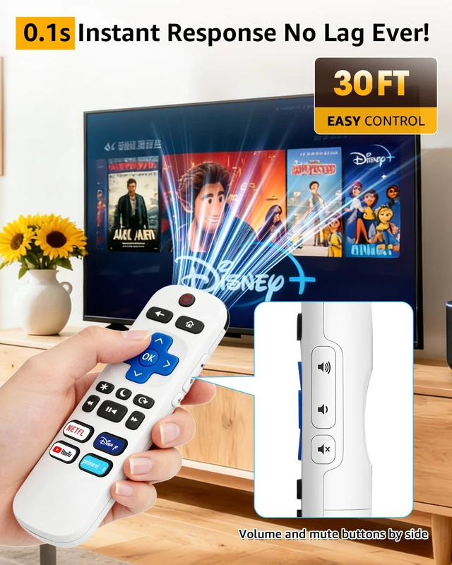Alt view image 5 of 7 - 4 Packs Replacement Remote Only for Roku TV, Obsidian Black&Glacier White Compatible with All TCL/Hisense/Onn/Sharp/Philips / (Not for Roku Stick, Box or Speaker)