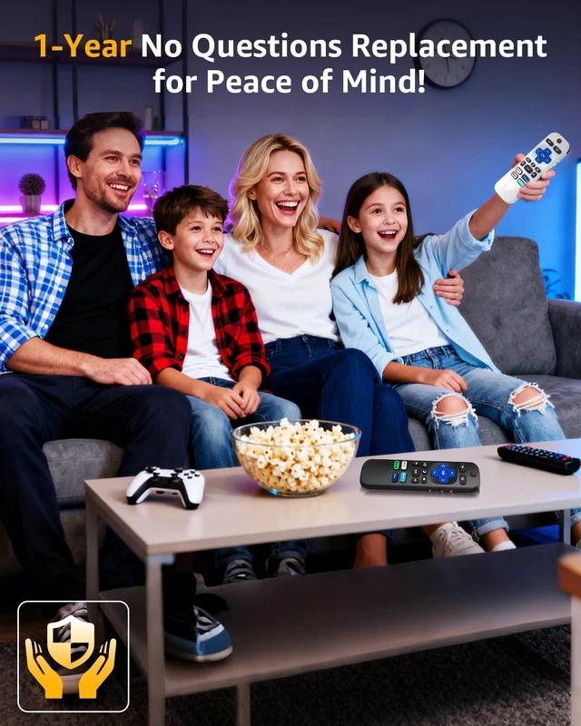 Alt view image 7 of 7 - 4 Packs Replacement Remote Only for Roku TV, Obsidian Black&Glacier White Compatible with All TCL/Hisense/Onn/Sharp/Philips / (Not for Roku Stick, Box or Speaker)