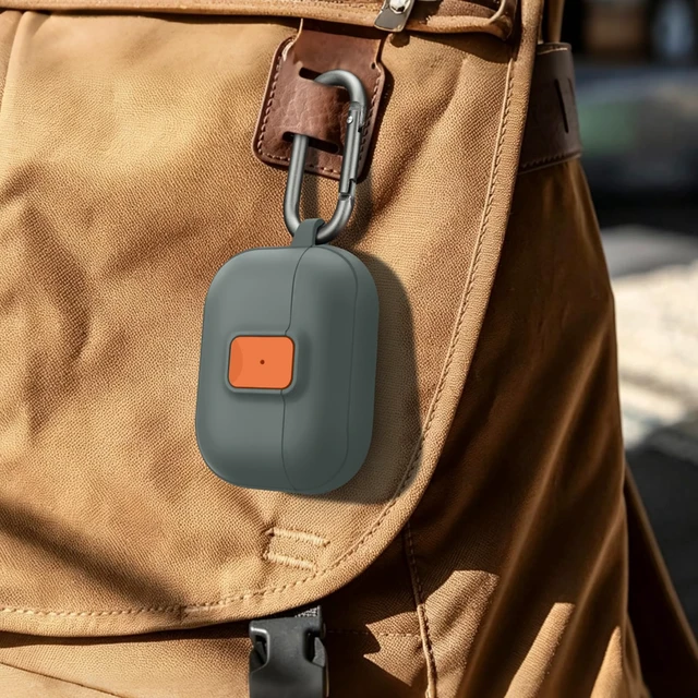 Alt view image 6 of 7 - Case for AirPods Pro 3 (2025) with Security Locking, A-Green Orange for Apple AirPod Pro 3/AirPod 5/4 Case with Security Locking, Compatible with MagSafe, Full Rugged Protective Cover