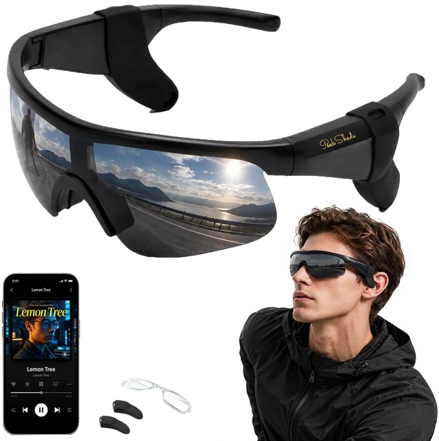Main image of Bluetooth Sunglasses, Polarized UV400 Open-Ear Audio Glasses Smart Glasses, 8H Playtime, Hands-Free Calls, Music & Voice Control, 52g Lightweight TR90 Frame, IPX5 Waterproof Sport Fit