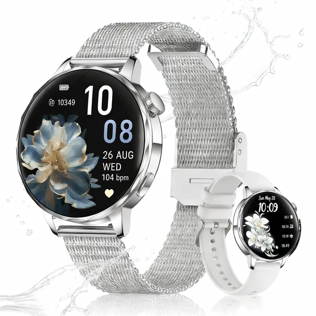 Main image of Smart Watch for Women, 1.27 Inch HD Touchscreen, Bluetooth Calling, Heart Rate & Sleep Tracking, 100+ Sports Modes, IP68 Waterproof Fitness Tracker for Android & iPhone