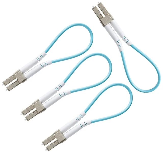 Main image of 4 PCS OM3 Loopback Plug Tester Multimode LC-UPC Fiber Optical Duplex Cable Adapter 50/125