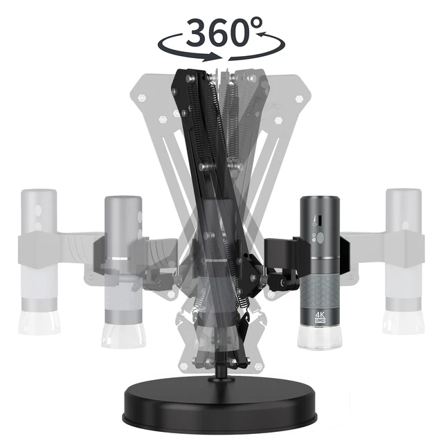Alt view image 5 of 7 - 4K WiFi Microscope with Max 21 Inch Height Stand & Table Clamp, 50-1000X USB Digital Microscope 3840x 2160P Camera, Work for iPhone Android Windows Mac Linux Chrome
