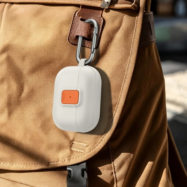 Alt view image 6 of 7 - Case for AirPods Pro 3 (2025) with Security Locking, Starlight Orange for Apple AirPod Pro 3/AirPod 5/4 Case with Security Locking, Compatible with MagSafe, Full Rugged Protective Cover