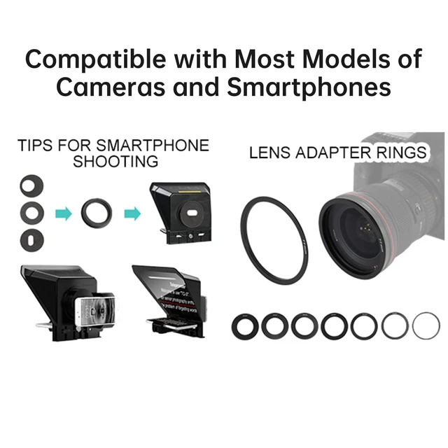 Alt view image 2 of 7 - Teleprompter Portable for iPad, Tablet, Smartphone & DSLR Cameras, Teleprompter Kit with Remote Control & Flexible Holder, teleprompter for Smartphone APP Compatible with iOS/Android