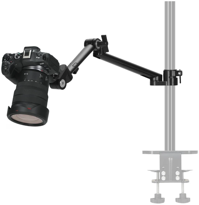 Main image of 19" Modular Desktop Camera Arm DSLR Mount Titanrig Arm Z Compatible with 35 mm Rods Titanrig Lite Z Live Studio, Detachable 1/4" Screw Ballhead, 360 Degrees Adjustable