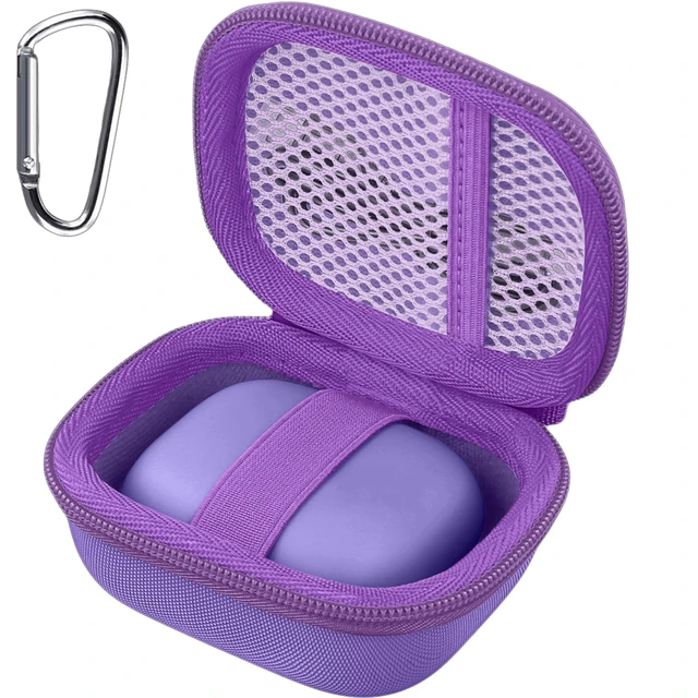 Main image of Hard Case for Beats Powerbeats Pro 2 with Carabiner Clip, Purple Travel Storage, Space For Earbuds And Accessories, Soft Lining, Protective Exterior