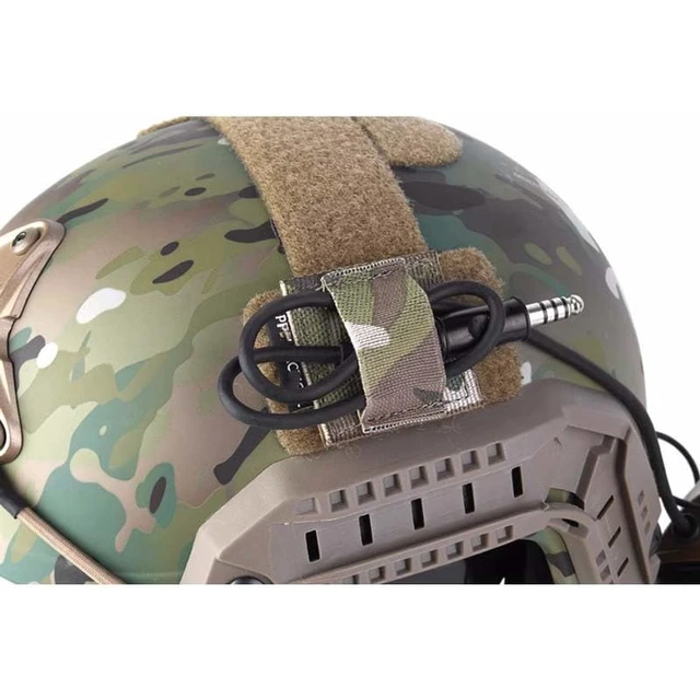 Alt view image 5 of 6 - Tactical Headphone Cable Storage Board Fastening Cable Ties Strap for Helmet Headset Walkie-Talkie Wire Hook and Loop Sticker 4 Packs Camu