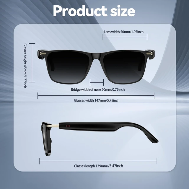 Alt view image 6 of 6 - AI Smart Glasses with ChatGPT, Bluetooth GlassesTranslation 129 Languages,for Music Playback, Hands-Free Calling, IP67 Waterproof for Men Women, Athletic,Outdoor