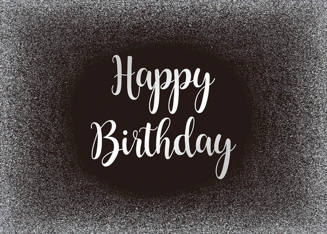 Alt view image 2 of 7 - Black and Silver Happy Birthday Backdrop Father's Day Grey Glitter Photography Background Men Women Adult Birthday Decoration Supplies 8x6FT