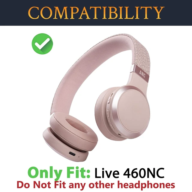 Alt view image 2 of 6 - Replacement Ear Pads for JBL Live 460NC/Live 460 NC On-Ear Wireless Headphones, Earpads Cushions with Softer Protein Leather, Noise Isolation Foam - Sand Dune
