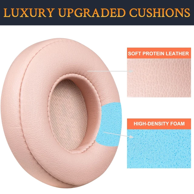 Alt view image 4 of 6 - Replacement Ear Pads for JBL Live 460NC/Live 460 NC On-Ear Wireless Headphones, Earpads Cushions with Softer Protein Leather, Noise Isolation Foam - Sand Dune
