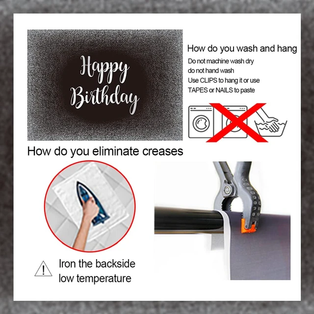Alt view image 7 of 7 - Black and Silver Happy Birthday Backdrop Father's Day Grey Glitter Photography Background Men Women Adult Birthday Decoration Supplies 8x6FT