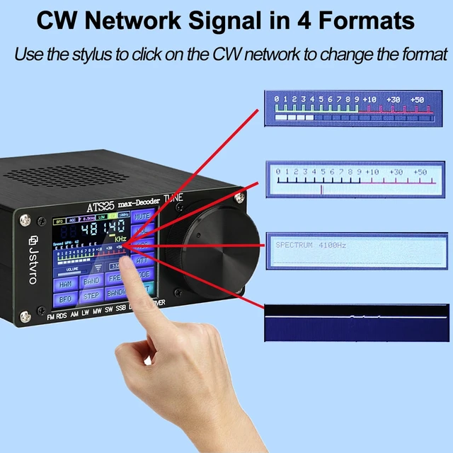 Alt view image 3 of 7 - SI4732 ATS-25 max-Decoder Full-Band Radio Receiver, Built-in Morse Code and Digital Communication decoder Support CW RTTY FT4 FT8 LSB SW4.17 Version