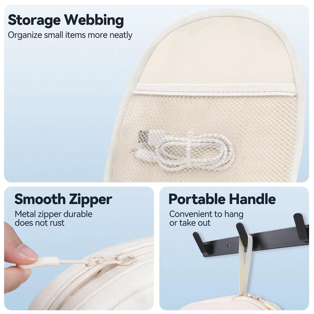 Alt view image 3 of 7 - Soft Headphone Case Headset Carrying Storage Bag Pouch, Beige Compatible with JBL Tune & Live/Sony WH-CH520 510 720/ Sony MDR-ZX/Bose QuietComfort/JLab/BERIBES/TOZO/KVIDIO/SoundCore