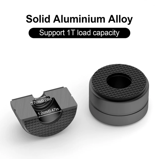 Alt view image 4 of 6 - Aluminum Speaker Isolation Feet with Dual-Sided Silicone Pads, Black 4PCS 30*17mm PC Case Feet with 6-32/M4/M6 Screws, Non-Slip Riser Feet for Turntable, Subwoofer, Amplifiers, Audio Equipment