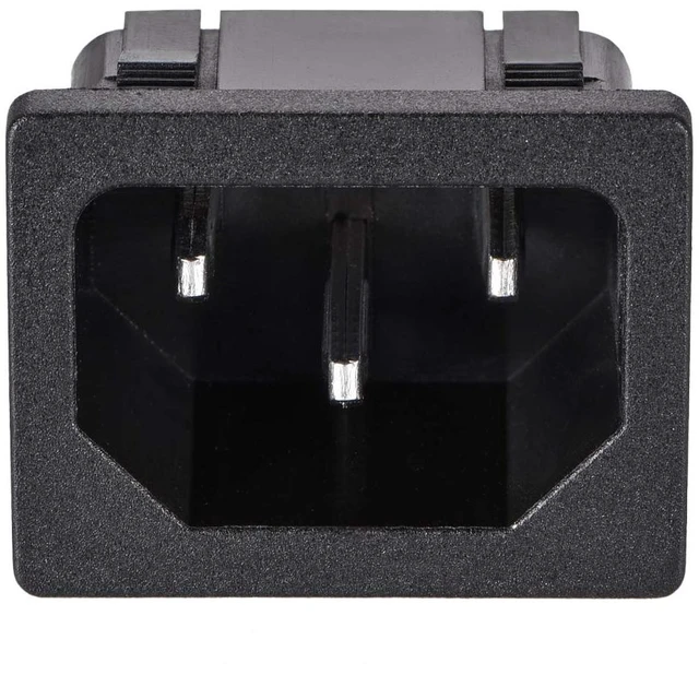 Main image of C14 Panel Mount Plug Adapter AC 250V 10A 3 Pins IEC Inlet Plug Power Connector Socket Straight Pack of 10