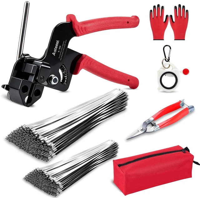 Main image of Metal Zip Ties Tool KitWith 200pcs 304 Stainless Steel Zip Ties Heavy Duty Includes Metal Zip Ties and Metal Cable Tie Gun For Fastening and Cutting Cable Ties, for Fence Exhaust Pipe Farm Outdoor