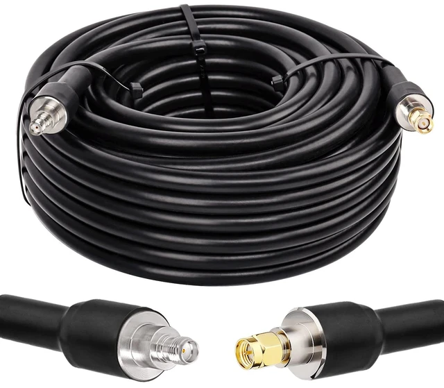 Main image of SMA Extension Cable SMA Male to SMA Female Low Loss KMR400 SMA Coax Cable for 3G 4G LTE, 5G Modems/Routers, Ham, ADS-B, SDR Equipment50FT
