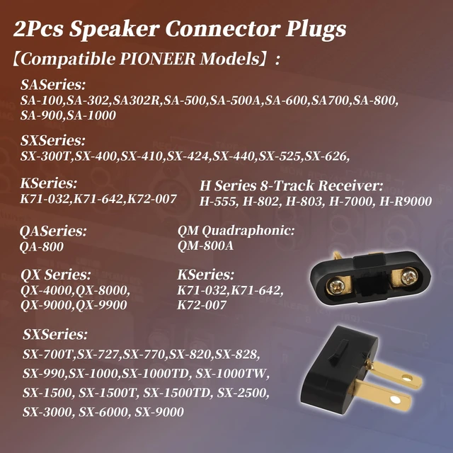 Alt view image 2 of 7 - 2Pcs Speaker Plug Connectors,Plug and Play Fit for Pioneer Speaker SX-525 SX-626 SX-727 SX-828 SX-990 SX-1000,Screw Terminal Design,Fast Speaker Wire Connection (2)