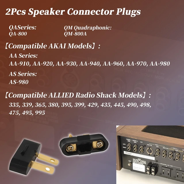 Alt view image 3 of 7 - 2Pcs Speaker Plug Connectors,Plug and Play Fit for Pioneer Speaker SX-525 SX-626 SX-727 SX-828 SX-990 SX-1000,Screw Terminal Design,Fast Speaker Wire Connection (2)