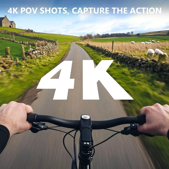 Alt view image 3 of 7 - 4K Mini Action Camera with WiFi, 64GB Wearable Thumb Body Camera, 150° POV Sports Camera with EIS Stabilization, 33FT Waterproof, Magnetic Clip Mount, 300 Min Battery Life for Bike, Travel, Pet, Vlog