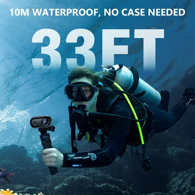 Alt view image 4 of 7 - 4K Mini Action Camera with WiFi, 64GB Wearable Thumb Body Camera, 150° POV Sports Camera with EIS Stabilization, 33FT Waterproof, Magnetic Clip Mount, 300 Min Battery Life for Bike, Travel, Pet, Vlog