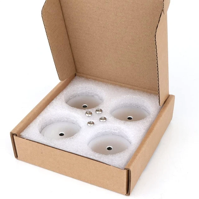 Alt view image 7 of 7 - Speaker Isolation Feet 4Pcs 40x15mm Load 400KG Aluminum Audio feet(Silver) Turntable Feet with Non-Slip Rubber Rings/Adhesive/Screws for Audio,Speakers,Subwoofers,Amplifier,Turntable,DAC