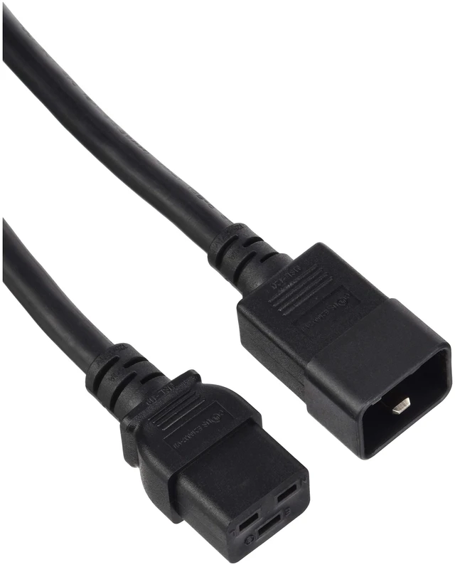 Main image of Heavy Duty Extension Cord - 10 Feet - Black NEMA 6-20P to IEC 60320 C19, 12AWG, 20A, 125V, for High-Performance Computers and Network Devices