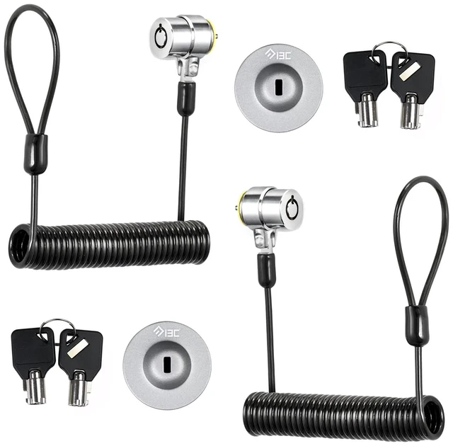 Main image of Laptop Cable Lock Retractable Hardware Security Cable Lock with Anchor Plate Compatible with Laptop, Smart Phone, Tablet, and Other Electronic Products (Silver 2pack)