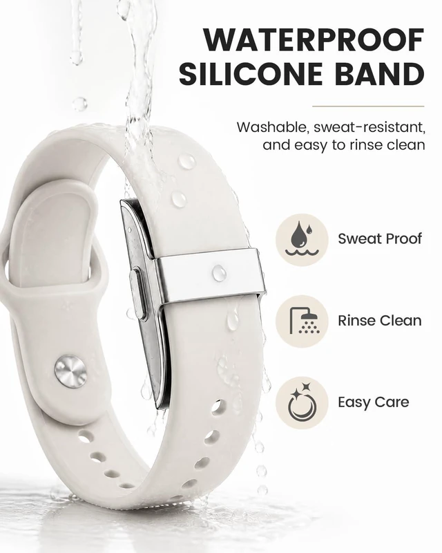 Alt view image 4 of 7 - 2 Pack Silicone for Hume Band Replacement Strap for Hume Band 1.0 Men Women Water-Resistant Wristband for Hume Health Band 1.0, Soft Smooth Waterproof Adjustable Sport Strap, Pin-and-Tuck closure