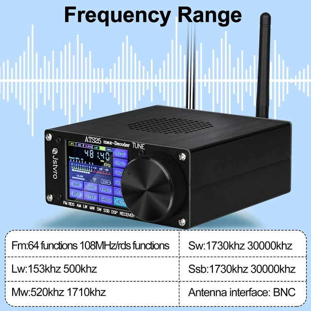 Alt view image 2 of 7 - SI4732 ATS-25 max-Decoder Full-Band Radio Receiver, Built-in Morse Code and Digital Communication decoder Support CW RTTY FT4 FT8 LSB SW4.17 Version