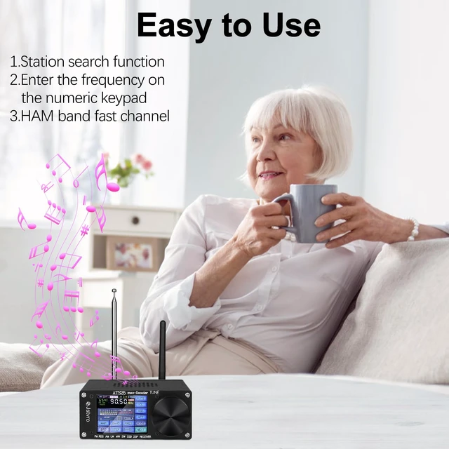 Alt view image 7 of 7 - SI4732 ATS-25 max-Decoder Full-Band Radio Receiver, Built-in Morse Code and Digital Communication decoder Support CW RTTY FT4 FT8 LSB SW4.17 Version