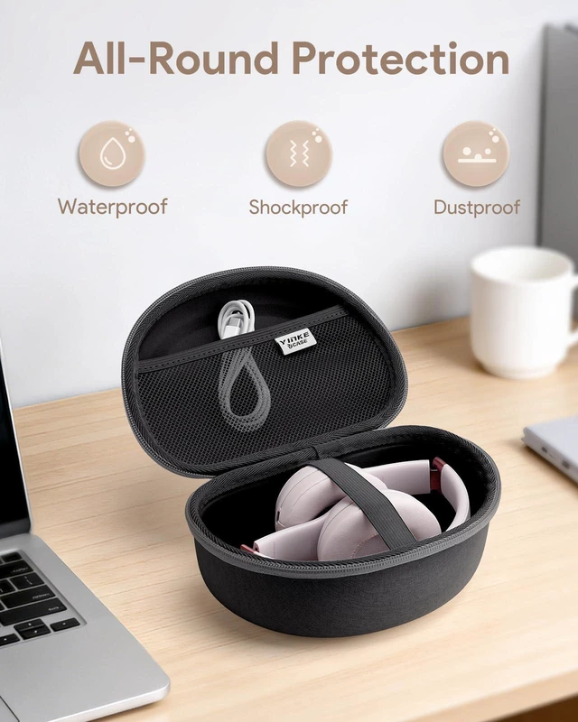 Alt view image 6 of 7 - Hard Headphone Case for Beats/Skullcandy/JBL Tune/Bose/JLab/BERIBES/TOZO for Over-Ear Foldable Headphones, Upgraded Splashproof, Headset Universal Travel Organizer Bag