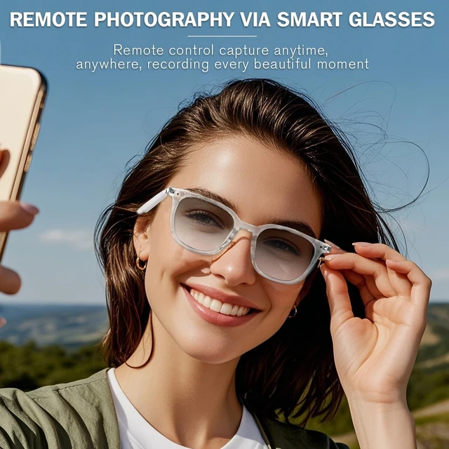 Alt view image 6 of 7 - Smart Glasses for Men & Women, Bluetooth Glasses with Speakers Open Ear Speakers, Hands-Free Music & Calls, Voice Control, Photochromic Sunglasses for Working, Cycling,Driving,Travel-Blown