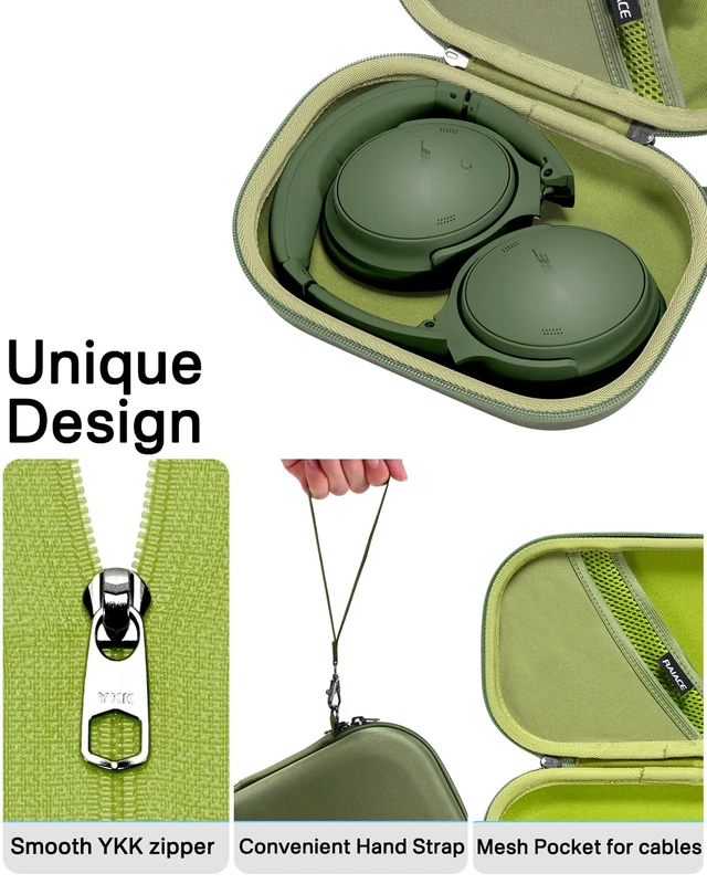 Alt view image 3 of 7 - Hard Storage Case Compatible with Bose QuietComfort, QC 45, QC45 SE, QC 35,QC 35 II, QC SE Headphones, Travel Carrying Bag. (Case Only)-Green