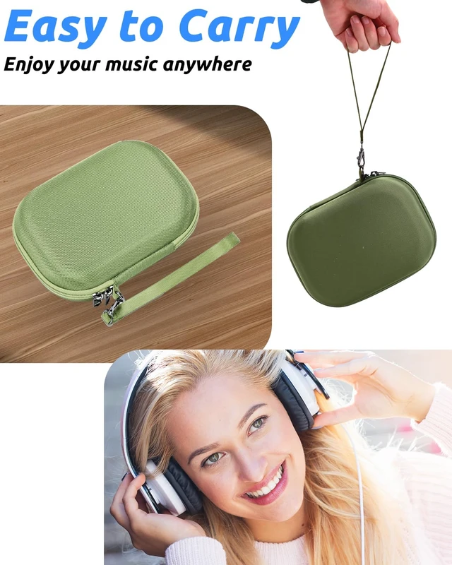Alt view image 7 of 7 - Hard Storage Case Compatible with Bose QuietComfort, QC 45, QC45 SE, QC 35,QC 35 II, QC SE Headphones, Travel Carrying Bag. (Case Only)-Green
