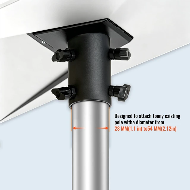 Alt view image 2 of 7 - Pipe Adapter Wall Pole Mount for Starlink Gen 3/4/4X,Pole Mount Adapter kit for Roof & Outdoor for Starlink Standard Dish V3,for 1.1-2.1in (28-54mm) Pipe