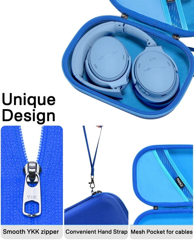 Alt view image 3 of 7 - Hard Storage Case Compatible with Bose QuietComfort, QC 45, QC45 SE, QC 35,QC 35 II, QC SE Headphones, Travel Carrying Bag. (Case Only)-Blue