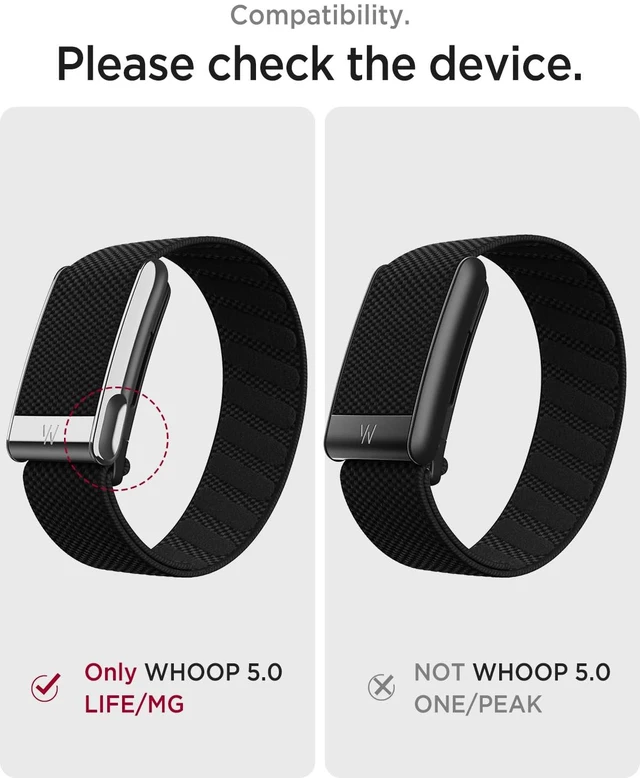 Alt view image 2 of 7 - Nylon Band for Whoop 5.0 Band Peak, One & Life MG Soft Stretchy Breathable Superknit Nylon Adjustable Strap Replacement Wristband for Whoop Band 5.0 & MG for Men Women NOT for Gen 4