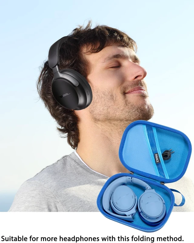 Alt view image 5 of 7 - Hard Storage Case Compatible with Bose QuietComfort, QC 45, QC45 SE, QC 35,QC 35 II, QC SE Headphones, Travel Carrying Bag. (Case Only)-Blue