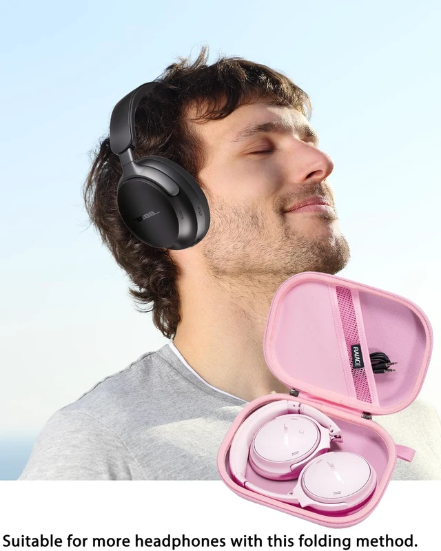 Alt view image 5 of 7 - Hard Storage Case Compatible with Bose QuietComfort, QC 45, QC45 SE, QC 35,QC 35 II, QC SE Headphones, Travel Carrying Bag. (Case Only)-Pink