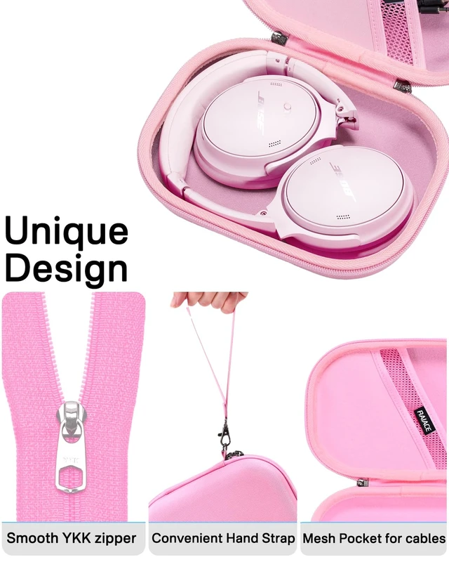 Alt view image 3 of 7 - Hard Storage Case Compatible with Bose QuietComfort, QC 45, QC45 SE, QC 35,QC 35 II, QC SE Headphones, Travel Carrying Bag. (Case Only)-Pink