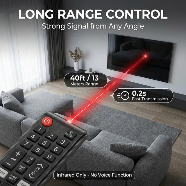 Alt view image 6 of 7 - Universal Remote for Samsung Smart TV 2 Pack No Setup, Batteries Included with Hotkeys for Netflix for Prime Video for Hulu BN59 Samsung TV Remote Control Replacement, Compatible with All Samsung TV