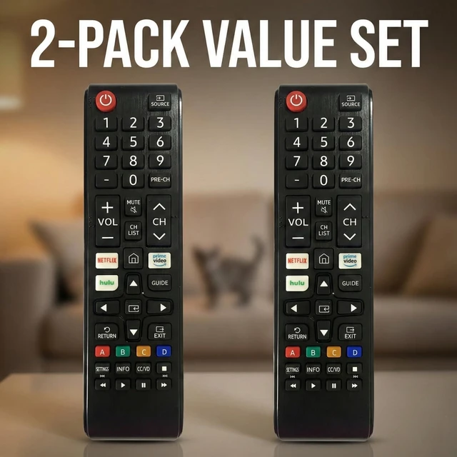Alt view image 7 of 7 - Universal Remote for Samsung Smart TV 2 Pack No Setup, Batteries Included with Hotkeys for Netflix for Prime Video for Hulu BN59 Samsung TV Remote Control Replacement, Compatible with All Samsung TV
