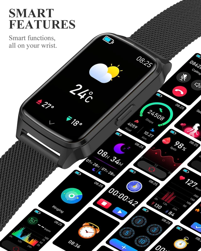 Alt view image 6 of 7 - Fitness Activity Tracker for Women Men with Step Counter, Calorie/Distance/Sleep Monitor, IP68 Waterproof for Android iPhone, Silicone Smart Watch Smartwatch with 110+ Sport Modes (Black)